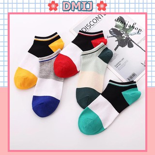 Set 5 đôi tất nam cổ thấp nhiều màu vớ nam cổ thấp 3 Màu TN01