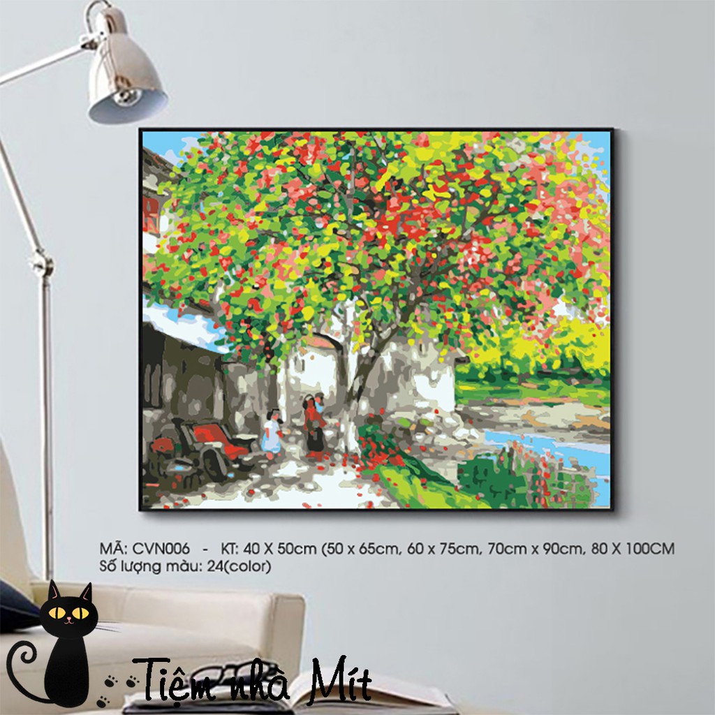 Tranh Sơn Dầu Số Hóa Tự Tô Màu Tiệm Nhà Mít Chủ Đề Phong Cảnh Việt Nam Các Mẫu Đẹp Nhất, Căng Khung Sẵn Kèm Sơn Bóng | BigBuy360 - bigbuy360.vn