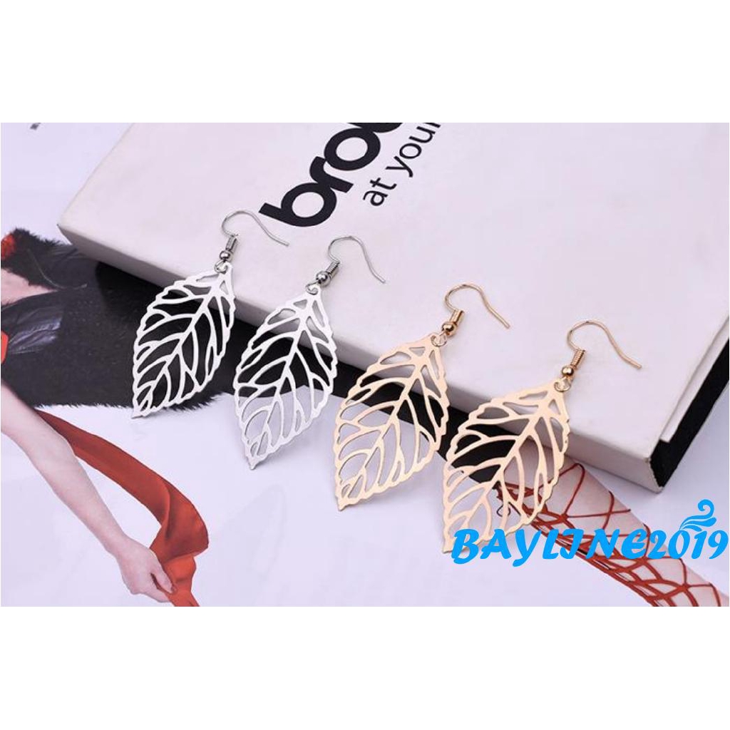 Bông tai dài hình chiếc lá phong cách bohemian thanh lịch cho nữ