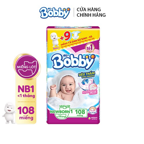 Miếng Lót Bobby Fresh Newborn 1 - 64 miếng/108 miếng