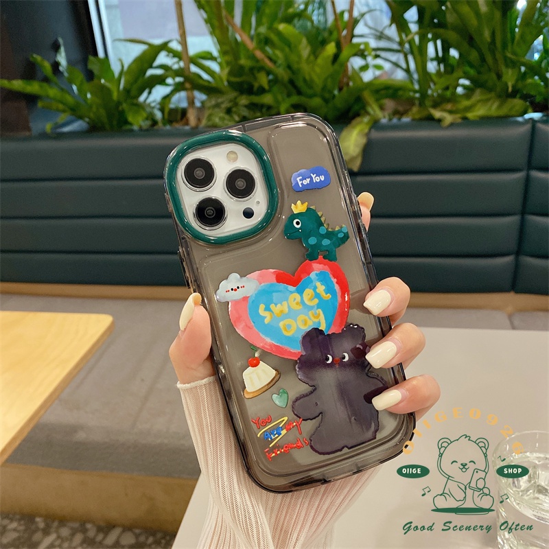 Ốp Điện Thoại TPU Hình Gấu Màu Nước Cho Iphone 13 12 / 11 Pro Max / Mini Xs Max Xr