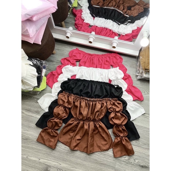 Áo bẹt vai kiểu mới bo eo UN