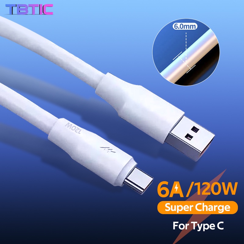 Cáp sạc nhanh TBTIC 120W 6A Micro USB Type C PD cho Samsung Huawei Xiaomi Redmi Oneplus OPPO VIVO Realme