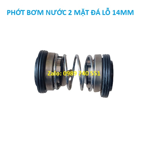 Phớt bơm tõm - bơm nước 2 mặt đá lỗ trục 14mm