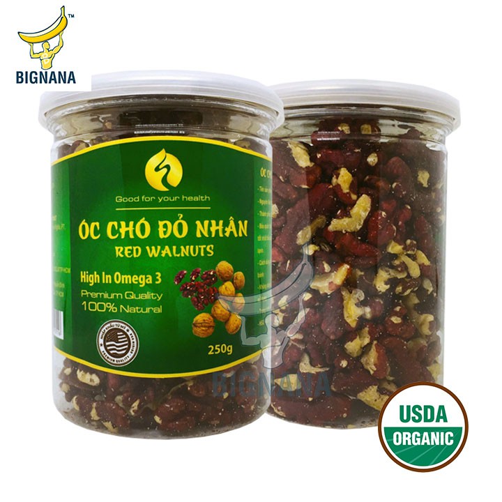 Nhân Hạt Óc Chó Đỏ Đã Tách Vỏ Mỹ Hộp 250gr, Quả Tốt Cho Trí Não, Mẹ Và Bé, Nam Giới