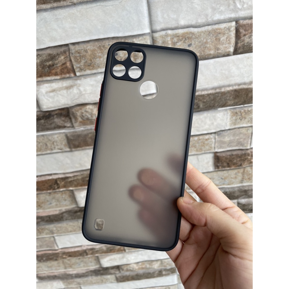 Ốp lưng cho Realme C21Y, C25Y viền dẻo đen lưng nhám mờ bảo vệ camera