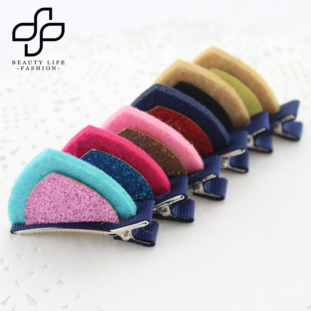 Kẹp tóc tai mèo đính sequin lấp lánh dễ thương dành cho các bé