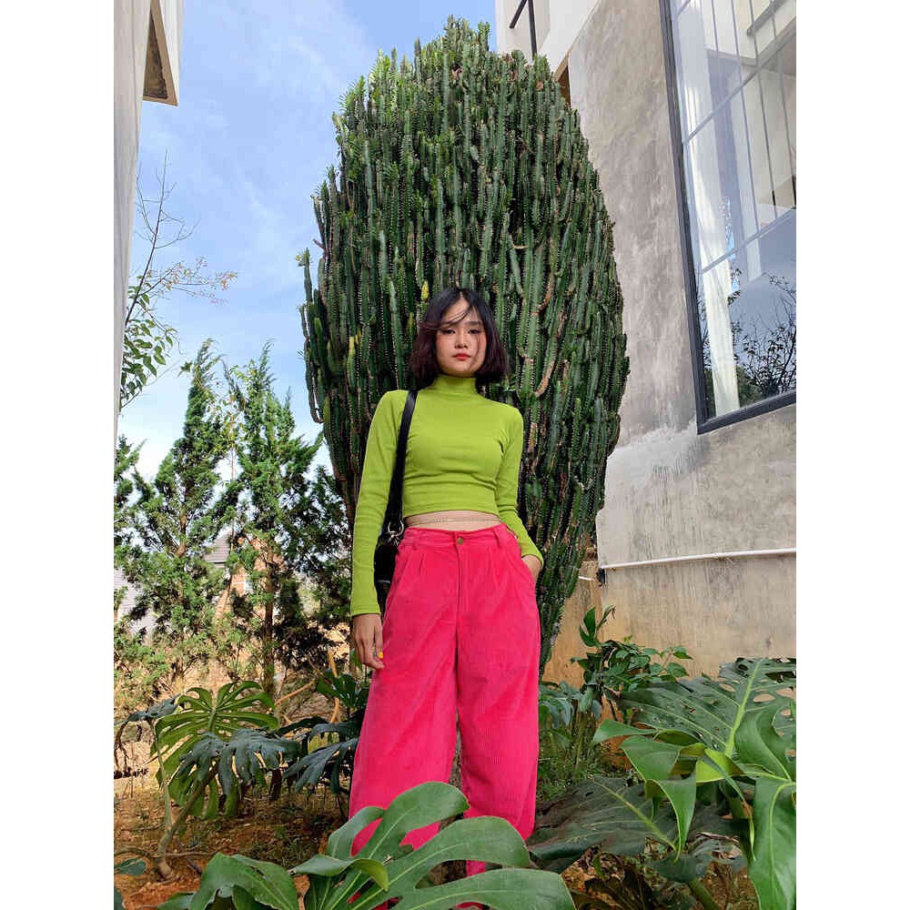 Quần Dài Nhung Hồng TARTAN - Velvet Pant / Pink / Best Seller - TIẾT KIỆM 𝟗𝟗𝐤 khi mua combo 4 sản phẩm  !!