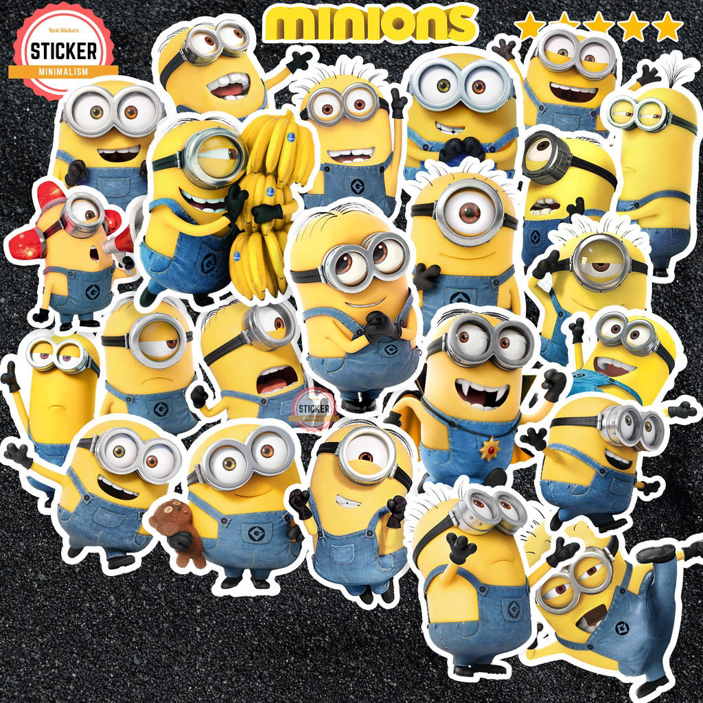 Sticker Minions cute hình dán chống nước dán mũ bảo hiểm, laptop, điện thoại, đàn guitar, vali, xe máy, ván trượt