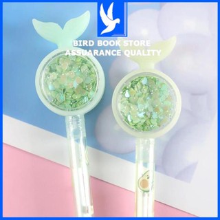 Bút bi mực nước cây kẹo 💕𝑭𝒓𝒆𝒆𝒔𝒉𝒊𝒑💕 hình đuôi cá kèm nhũ trái tim cute Birdbook