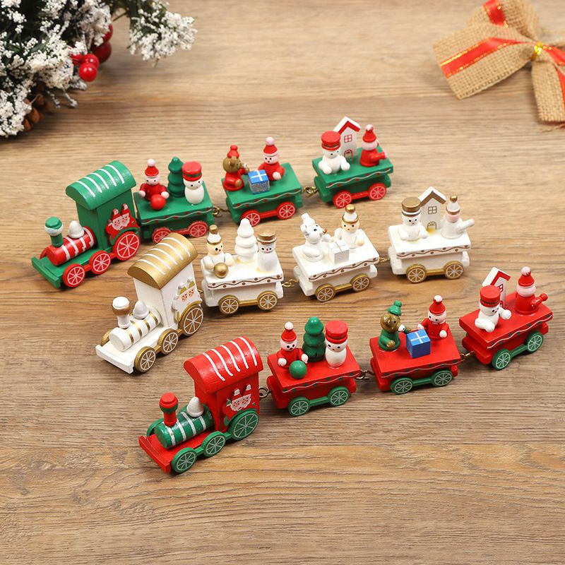 Bộ xe lửa tuần lộc đồ chơi trang trí Noel giáng sinh để bàn - Hàng Có sẵn