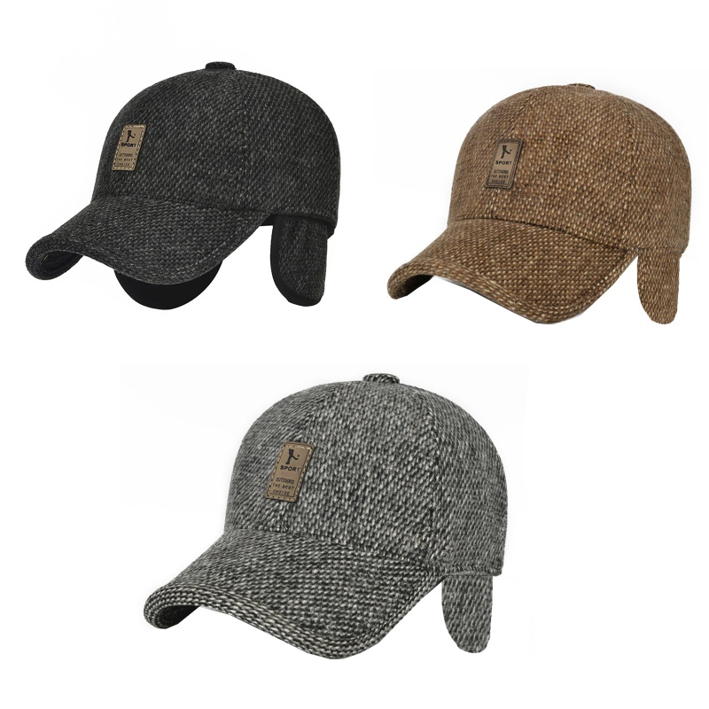 Mũ Lưỡi Trai Thể Thao Bóng Chày Có Thể Điều Chỉnh Bảo Vệ Tai Cổ Điển Cho Nam