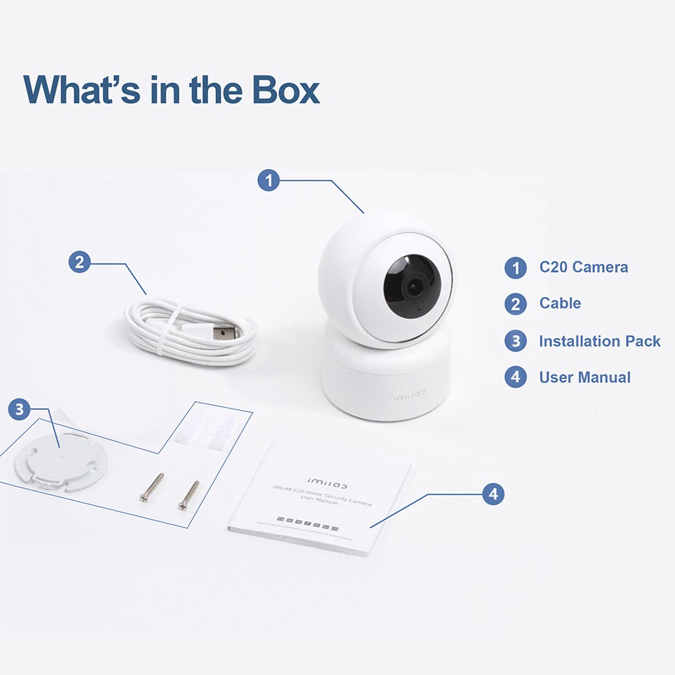 Camera IP giám sát Xiaomi IMILAB C20 Phiên bản toàn cầu 360 độ 1080P giám sát tầm nhìn ban đêm an ninh nội địa