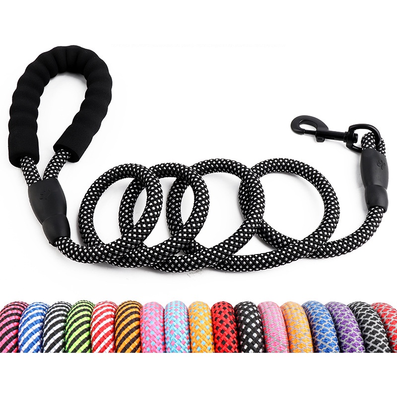 Dây dắt đi dạo tròn cho chó mèo siêu bền nhiều màu