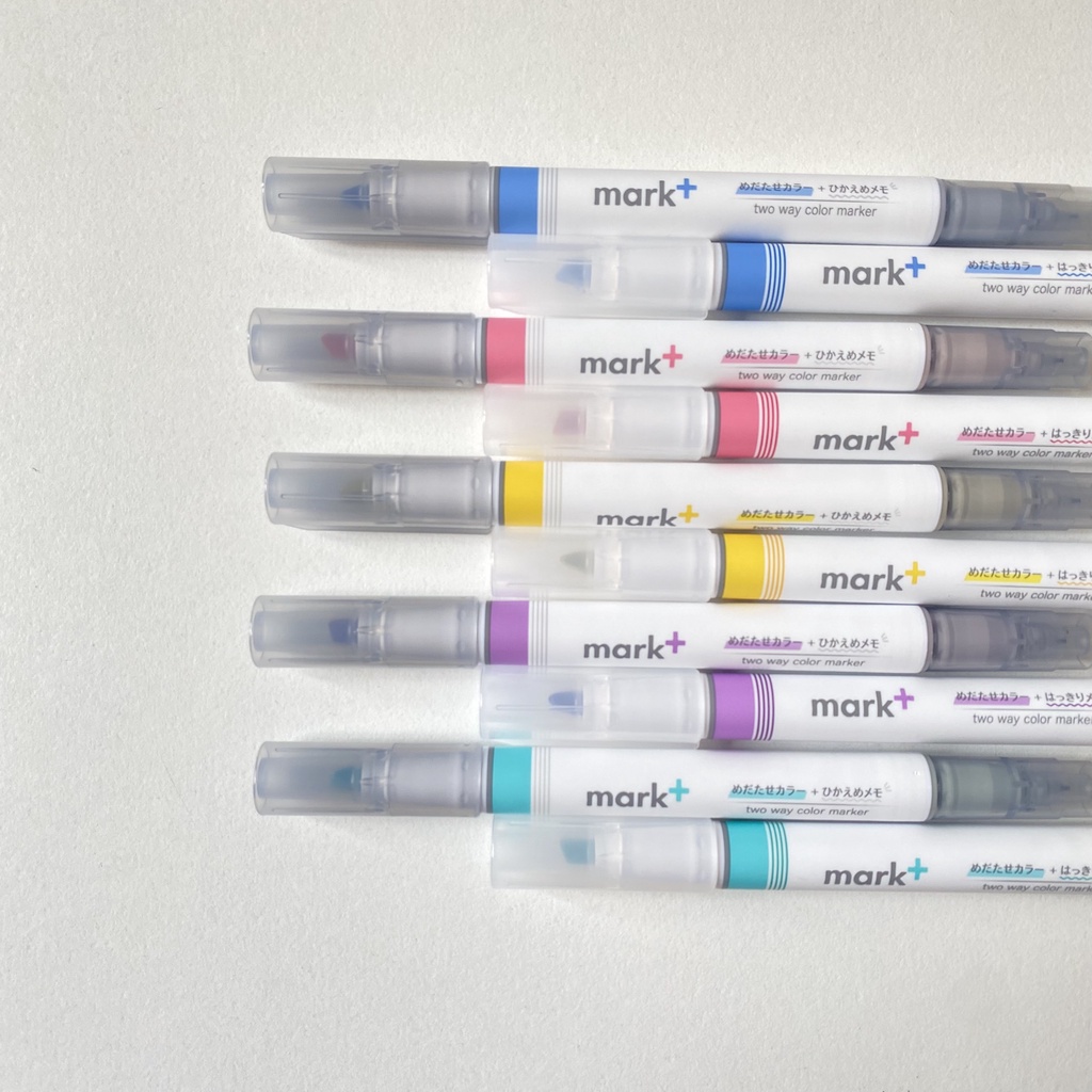 Bút Highlight Mark+ Kokuyo hai đầu màu sắc dễ thương, thiết kế nhỏ gọn