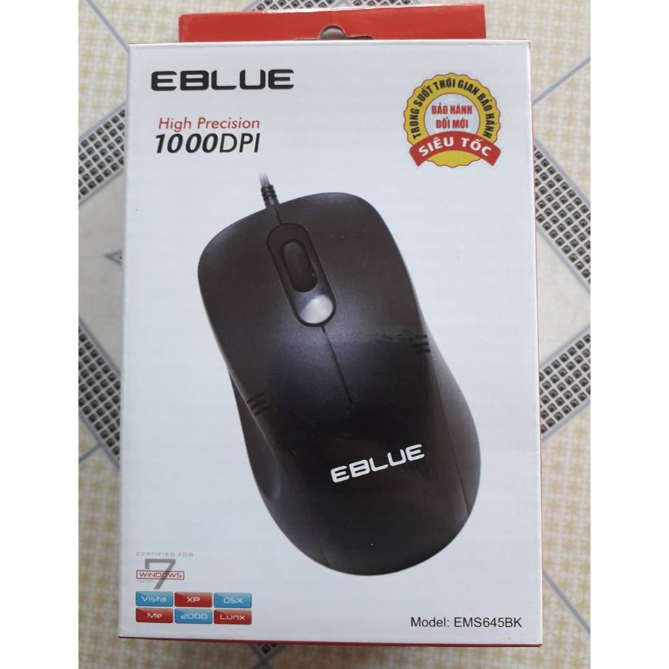 Chuột Mouse có dây E-Blue EMS 645BK. Dùng cổng USB. Vi Tính Quốc Duy