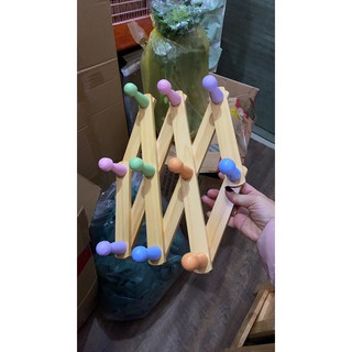 10 núm móc treo quần áo 10%gỗ cao su tự nhiên, decor trang tí nhà cửa.