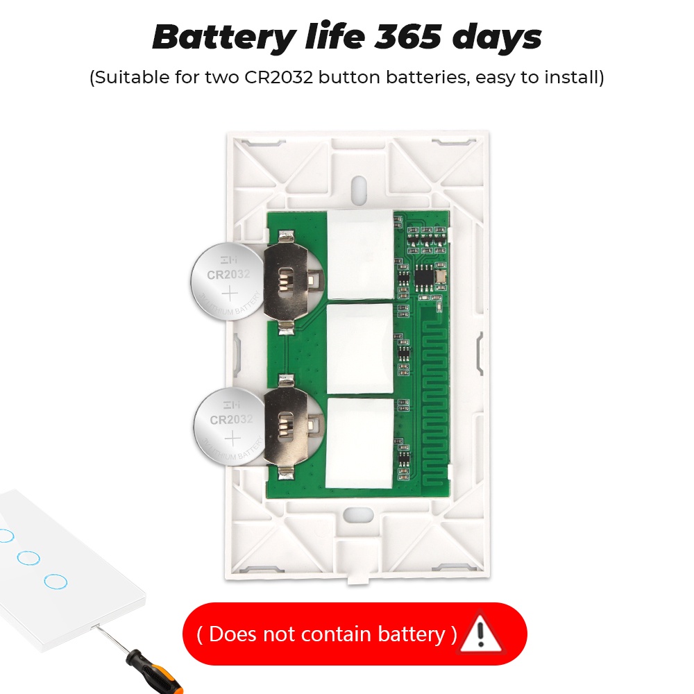 Công tắc đèn không dây SMATRUL Ev1257 ASK 433Mhz điều khiển từ xa kiểu kính cường lực cảm ứng 1/2/3 nút tùy chọn