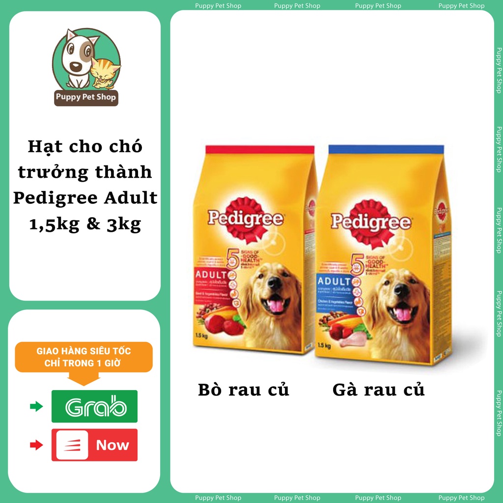 Thức ăn cho chó trưởng thành Pedigree Adult vị GÀ RAU CỦ và BÒ RAU CỦ