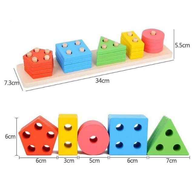 Bộ 5 hình học Montessori