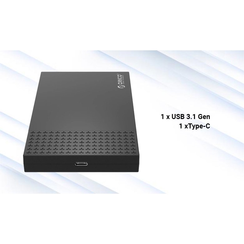 Hộp ổ cứng ORICO 2526C3-BK 2.5&quot; SSD/HDD SATA 3 USB3.1 Gen2 Type-C - Hàng chính hãng Bảo hành 12 tháng