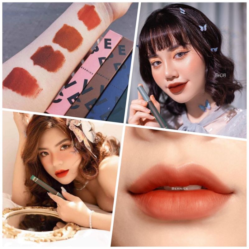[BERNICE] SON KEM LÌ MỊN MÔI BERNICE MẪU MỚI 2021 - SON KEM BERNICE CHÍNH HÃNG 100%