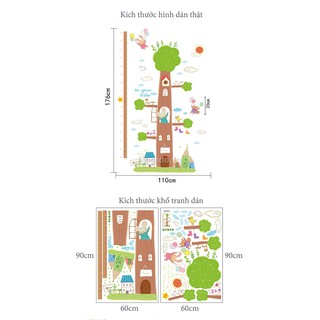 Decal cây đo chiều cao B048