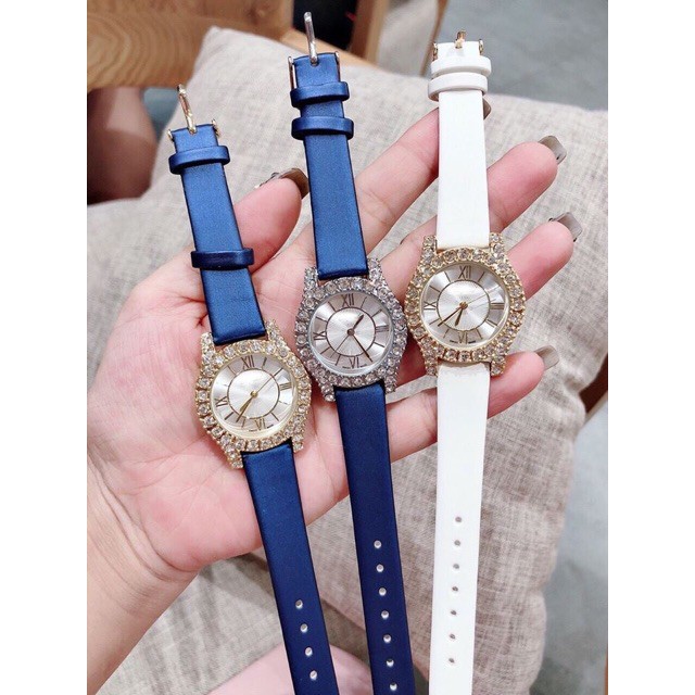 9K] Đồng Hồ Nữ HORPA Dây Da Viền Đá Thời Trang