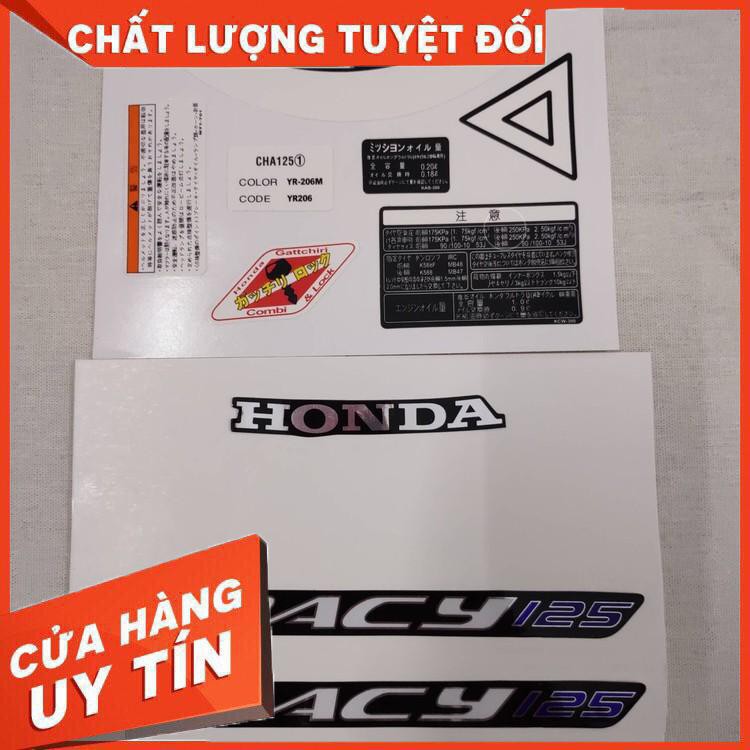 [BAO ĐỔI TRẢ] BỘ TEM MẪU NHƯ ZIN CHO SPACY 125CC HÀNG MỚI ĐI KÈM THÔNG SỐ