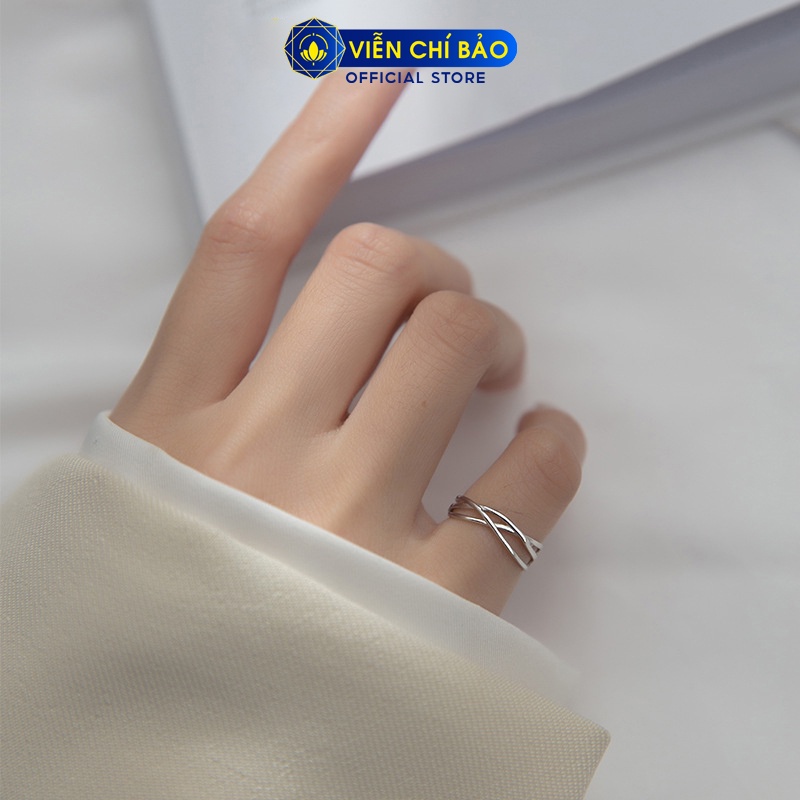 Nhẫn bạc nữ ngón út hình đan chéo chất liệu bạc 925 thời trang phụ kiện trang sức nữ Viễn Chí Bảo N000424