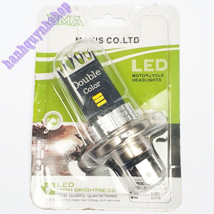 Bóng Đèn Led H4 Pha Trắng Cos Vàng 12V 15/30W Đuôi Công