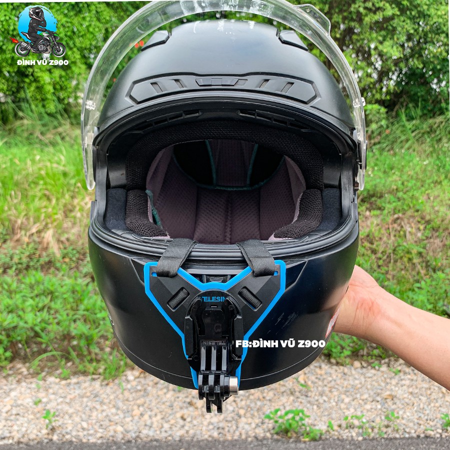 Mount gắn camera hành trình lên cằm mũ fullface hãng TELESIN CAO CẤP (gồm 1 mount + 1 móc chữ J và 1 dây dự phòng) | BigBuy360 - bigbuy360.vn