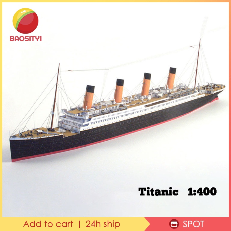 Mô Hình Tàu Titanic 3D Bằng Giấy Tỉ Lệ 1 / 400 Trang Trí Bàn Làm Việc DIY