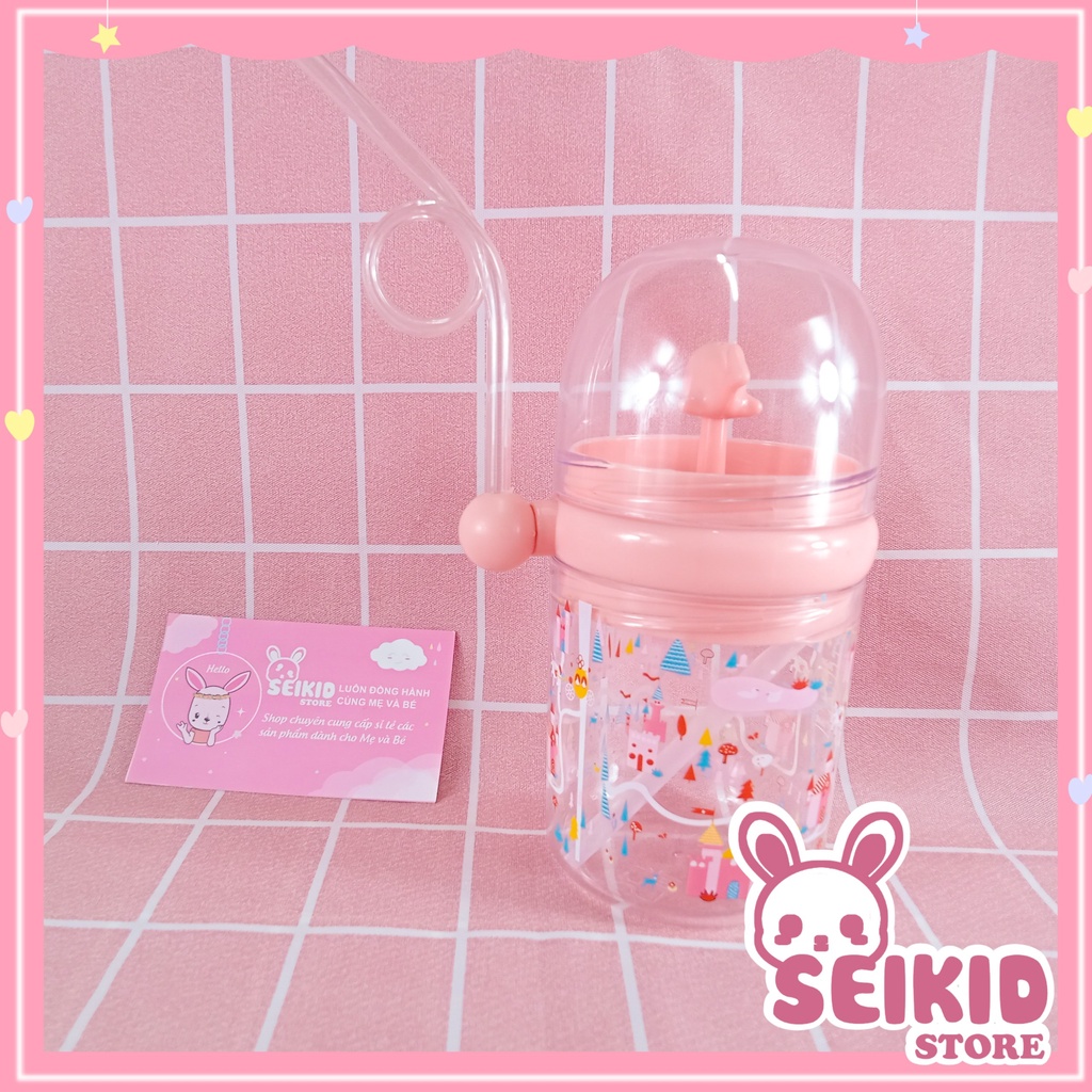 Bình Uống Nước Cá Heo Xinh Xẵn Chống Sặc Cho Bé 250ml Tập Uống Cho Bé Yêu Seikid