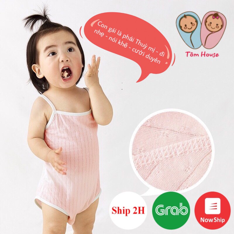 Body 2 Dây Chất Cotton Thoáng Khí Mỏng Mát Cho Bé - Tặng Kèm Miếng Nối Đũng