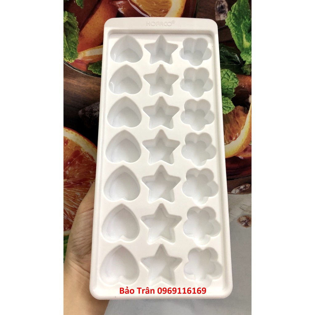 Khay làm topping trà sữa trái tim, ngôi sao, hoa mai 36 viên HPL36 -  Khay làm thạch nhựa Hồng Phát
