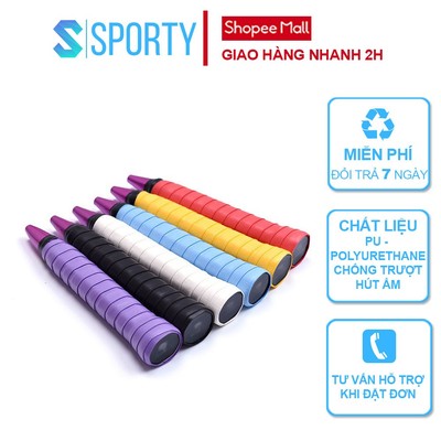 Hộp 30 cái quấn cán vợt cầu lông SPORTY chống trơn trượt và thoáng khi chất liệu PU-Polyurethan