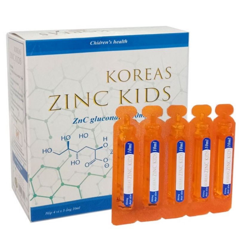 Koreas Zinc Kids hộp 20 ống Hỗ trợ bổ sung kẽm, tăng cường sức đề kháng mẫu mới