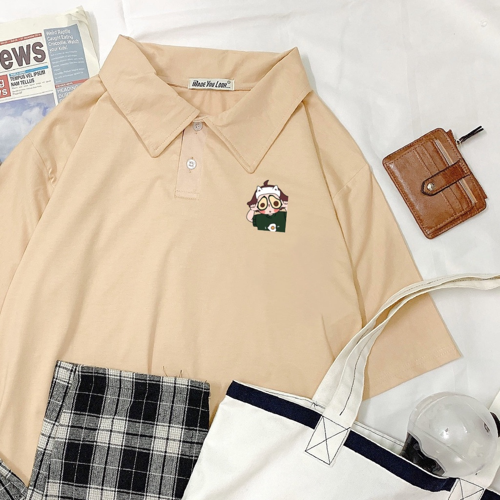 Áo thun tay lỡ polo có cổ 🥑 Couple Trái Bơ 🥑 phông Unisex nam nữ tee oversize form rộng pull Ulzzang Streetwear Hàn Quốc