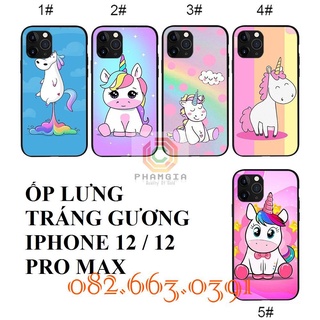 Ốp lưng iPhone 12/ iPhone 12 Pro Max ép kính hình unicorn siêu đẹp (p2)