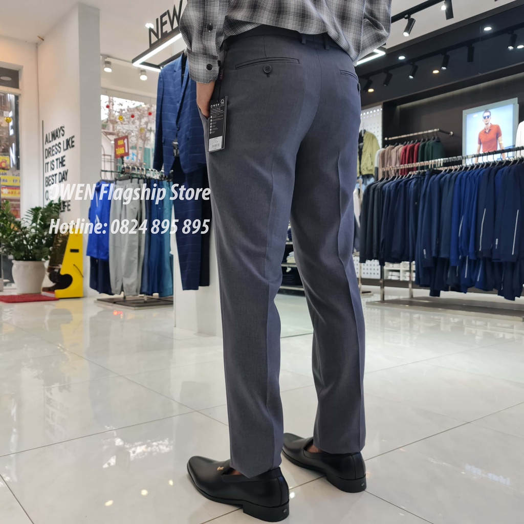 OWEN -  Quần âu nam công sở dáng SLIMFIT sợi NANO mã QS23480 - OWEN Flagship Store