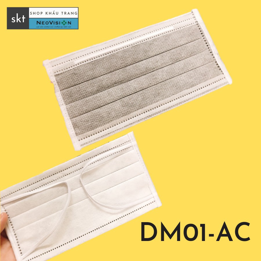 Khẩu trang than hoạt tính DM01-AC lọc mùi bụi mịn vải không dệt 100% PE  - 50 cái - THINKSAFE
