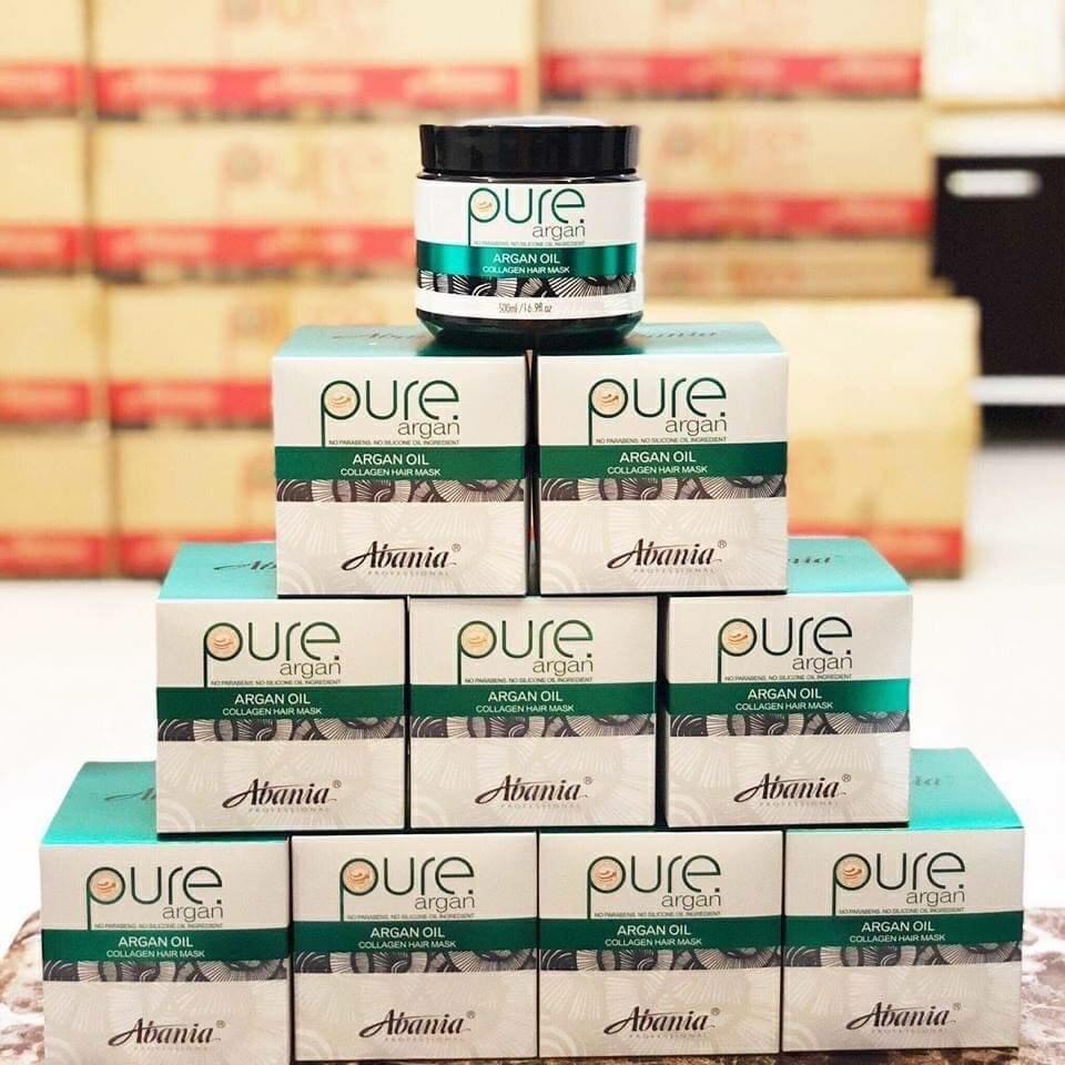 Kem ủ tóc phục hồi siêu mượt Abania Pure Argan 500m tái tạo trẻ hóa tóc
