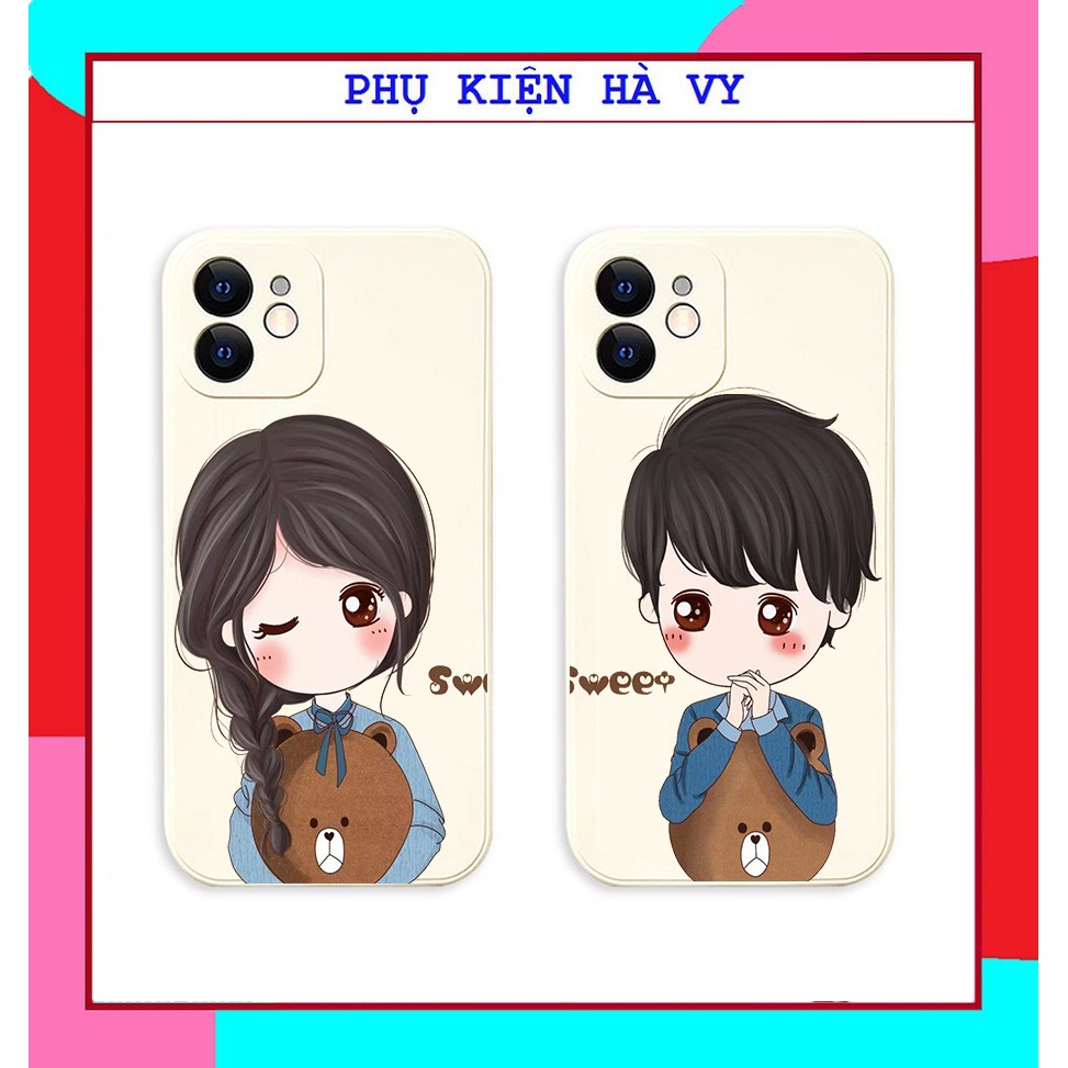 Ốp lưng iphone hình badgirl and badboy cute cạnh vuông giả ip12 5/5s/6/6plus/6s/7/7plus/8/8plus/x/xr/xs/11/12/pro/max