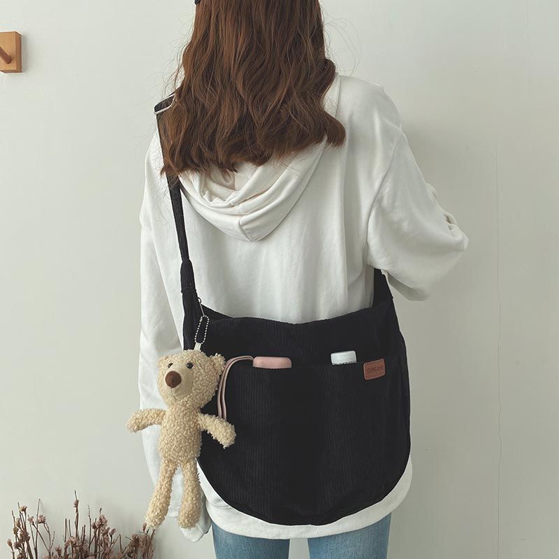 Túi Đeo Chéo Vải Nhung Phong Cách Retro Nhật Bản