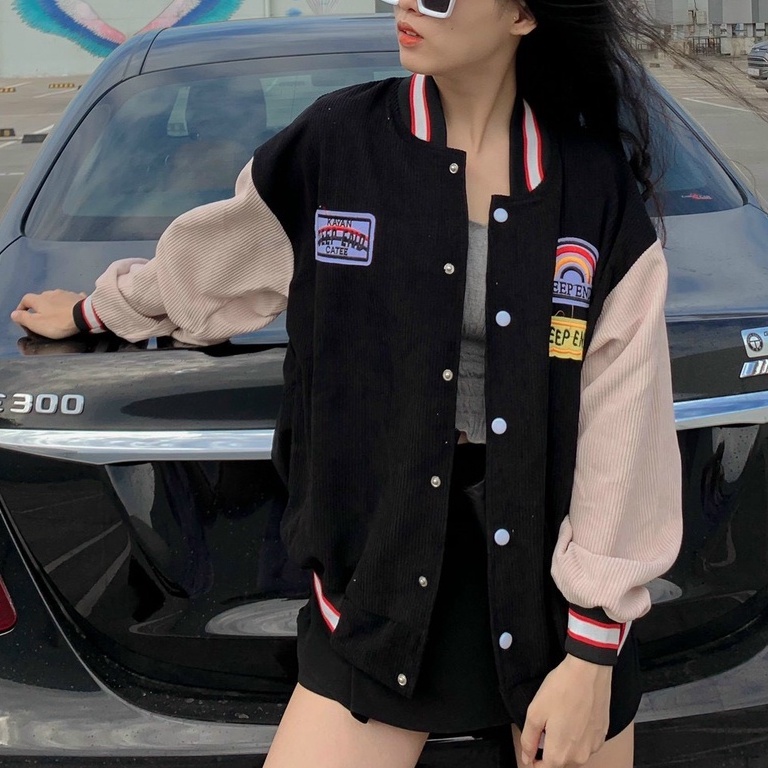 Áo Khoác BomBer Cầu Vòng Nam Nữ Chất Nhung Unisex Thời Trang Form Rộng Đẹp Mã AKN01 - 1992 clothing.