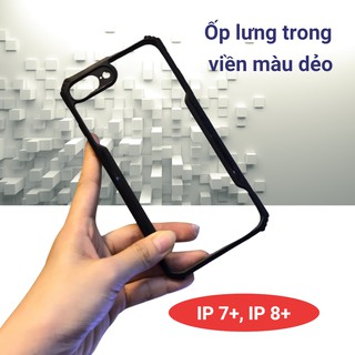 Ốp lưng chống sốc lưng trong viền màu cho iPhone 7 Plus / 8 Plus