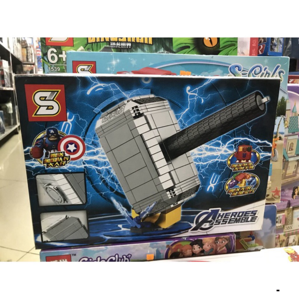 Đồ Chơi Xếp Hình Avengers SY1398 Búa Thor Mjonir