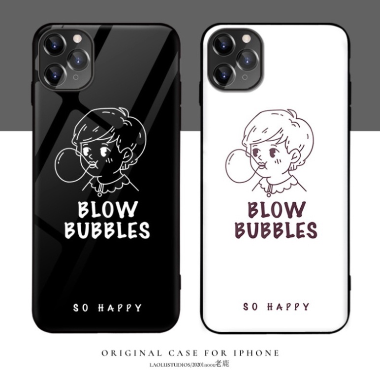 Ốp lưng iphone 6, 7, 8 Plus, X, XS, XR, XSMAX, 11, 11PRO, 11 PROMAX, 12, 13 PROMAX cậu bé thổi kẹo cao su thiên nhiên BẰ