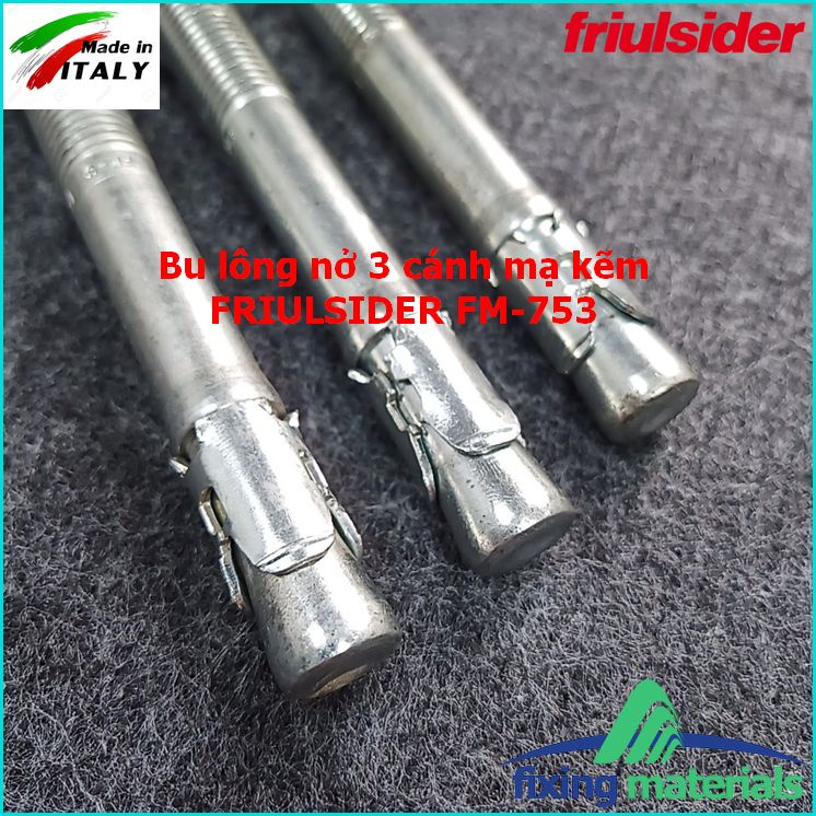Bu lông nở thép FRIULSIDER FM-753, mạ kẽm, SX tại Ý